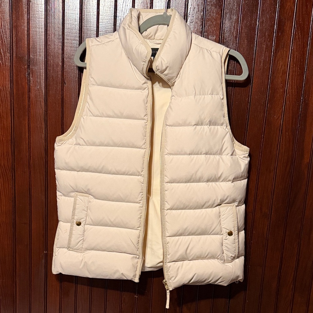 J. Crew Factory Beige Puffer Vest